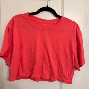 Lululemon All Yours Cropped T-shirt LIPSTICK PINK